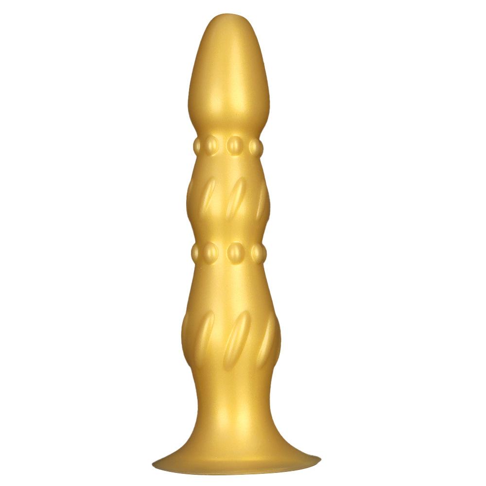 Golden Silicone Extra Long  Extra Large  and Extra Thick Anal Plug for Wearing Anal Strips While Going Out To Practice The Anus
