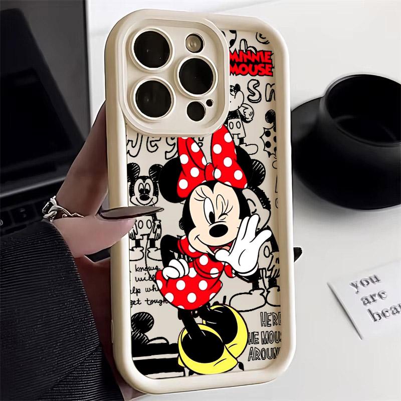 Minnie Mickey Mouse Phone Case For iPhone 17E 11 12 13 14 15 16 17 Pro Max Fundas 17 Air Plus 16e 13 Mini Silicone Cover