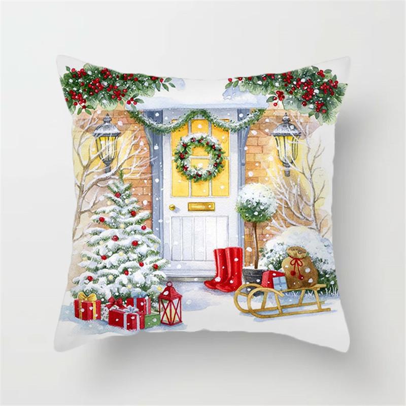 Christmas Pillow Cover New Cartoon Home Office Cushion Cover