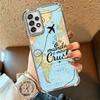 Travel Map Artistic Pattern Plating Phone Case For Samsung A17 A07 A37 A57 A16 A56 A15 A55 A14 A54 A13 A53 A26 A36 A25 A35 A24 A