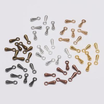 200pcs/lot 2*7 3*9m Gold Copper Water Drop End Beads For DIY Extender Chain Pendant Jewelry Making Findings Accessorie Wholesale