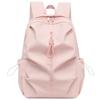 Solid Color Student Schoolbag Large Capacity Nylon Backpack