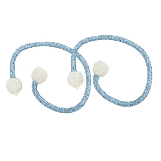 Umbra Studio 1 Pair Faux Pearl Curtain Tiebacks, Elegant Beaded Holdbacks, Woven Rope Decorative Drapery Holders for Living Room Bedroom Kitchen