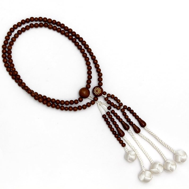 Soka Gakkai rosary mahogany for men natural wood Innocence Eight leaf crest Luxury Odamaki Brahma