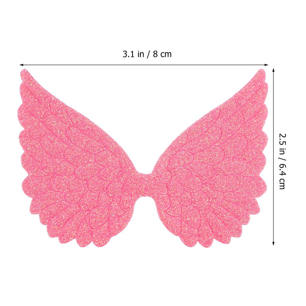 30Pcs Glitter Angel Wing Craft Supplies Textured Angle Wings For Diy Cake Topper Cupcake Decoration Sewing Patch Jewelry