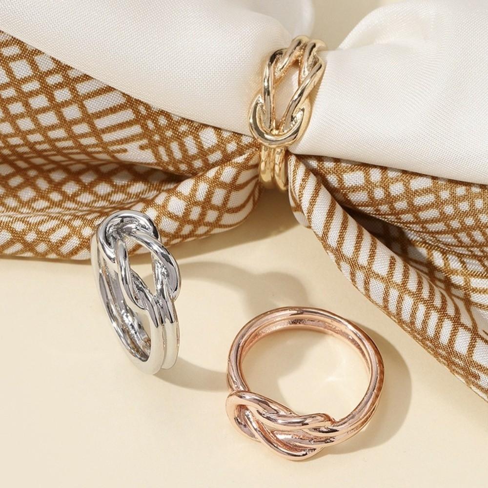 Einfarbiger Schalring Schnalle Doppeltes Glücksknoten Schal-Accessoire Schulterdekoration