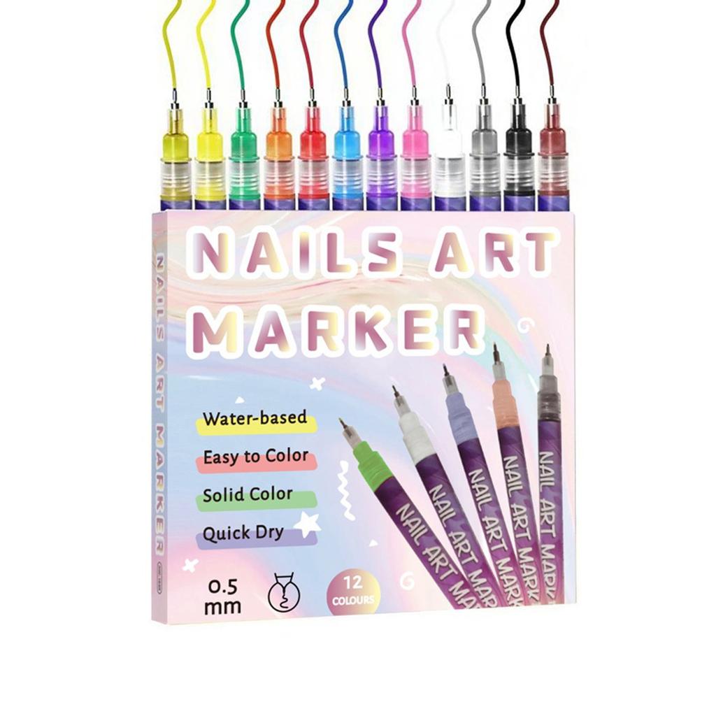DIY Nail Pen  Painting And Doodling  Nail High-gloss Outlining Pen  Acrylic Pen Set  Colored Paint And Nail Pen 30ML
