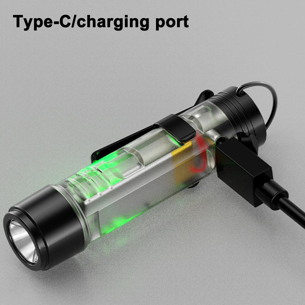 Mini LED Flashlight Rechargeable Powerful Pocket Torch Magnetic Keychain Light For Outdoor Camping Fishing EDC Lamp