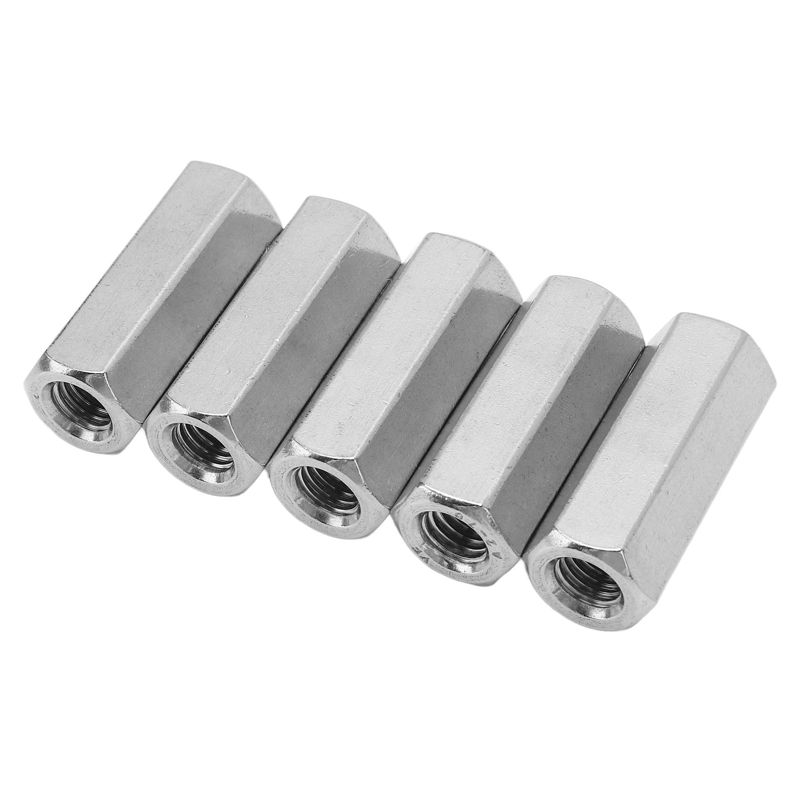 

5PCS Hex Coupling Nuts 304 Stainless Steel M10 Coarse Hex Connection Nut for Screw Rod Fixing