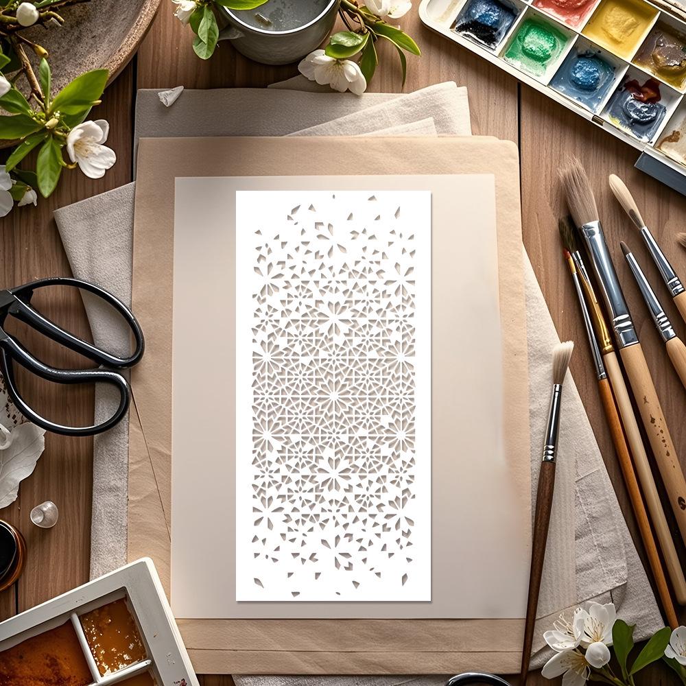 Artistic Pattern Stencil for Journal Decoration - PET Material Spray Painting Template