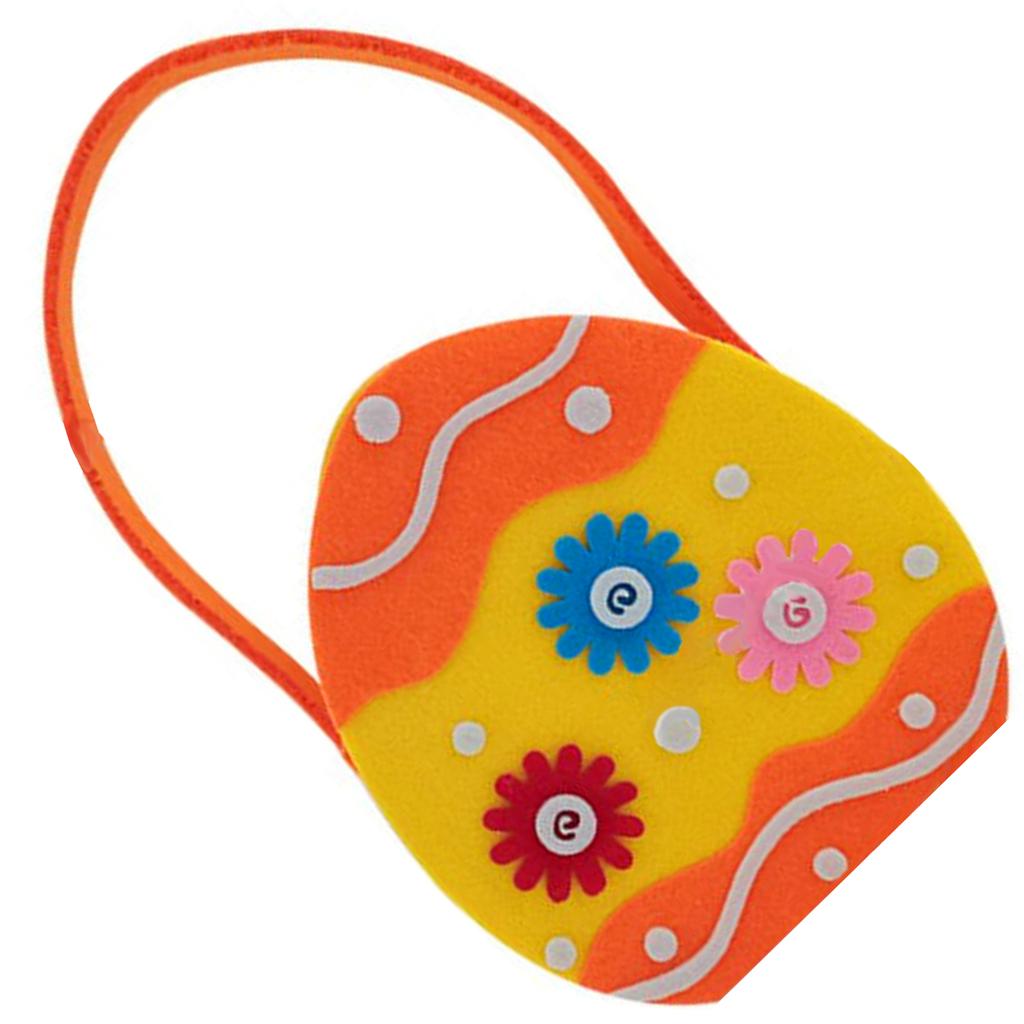 Felt Basket for Kids and Family Holiday Decoration Gift Bag with Carrying Handle Candy Bucket Easters Accessories