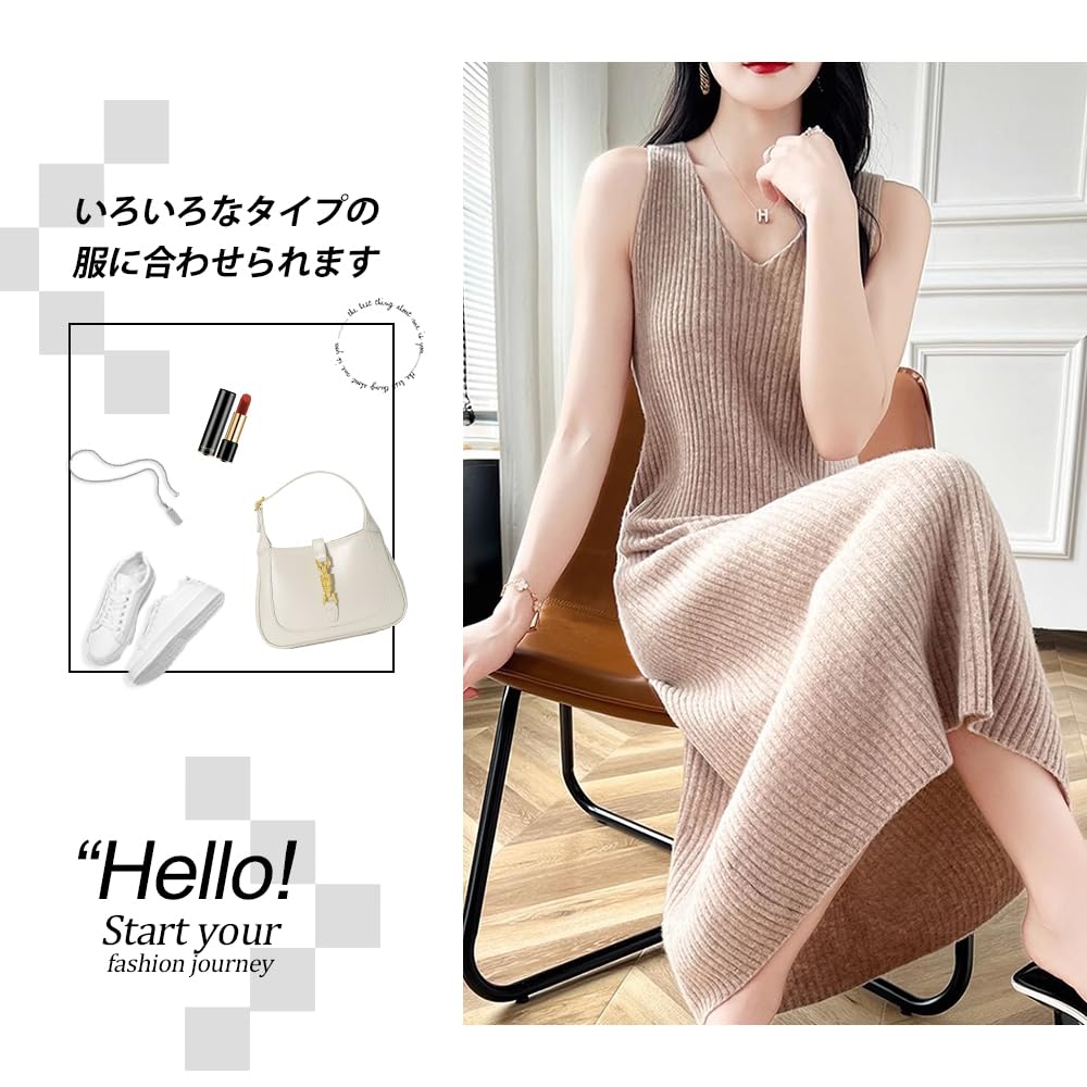 PHOLEEY Knit Solid Casual Outfit for Women's Midi-Length Dress, Color, Simple, Warm, Fall/Winter
