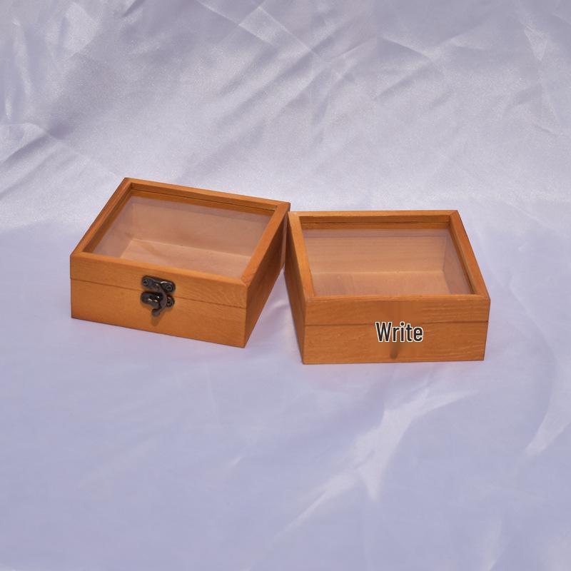 In-Stock Wooden Box with Glass Lid: Transparent Insect Display, Mining Ore, & Children's Gift Box