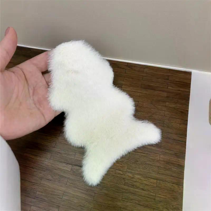 1/12 Dollhouse Imitation Sheepskin Plush Rug Model Bedroom Living Room Floor Mat Decoration Doll House Accessories