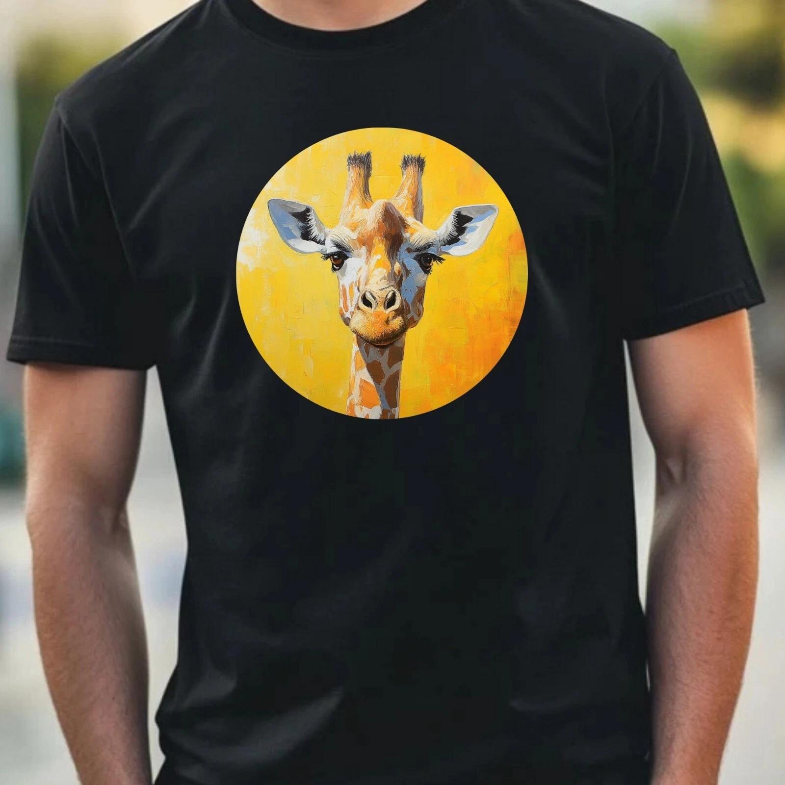 T-Shirt Herren Giraffe Portrait Motiv Baumwolle Größe XS bis 5XL XS