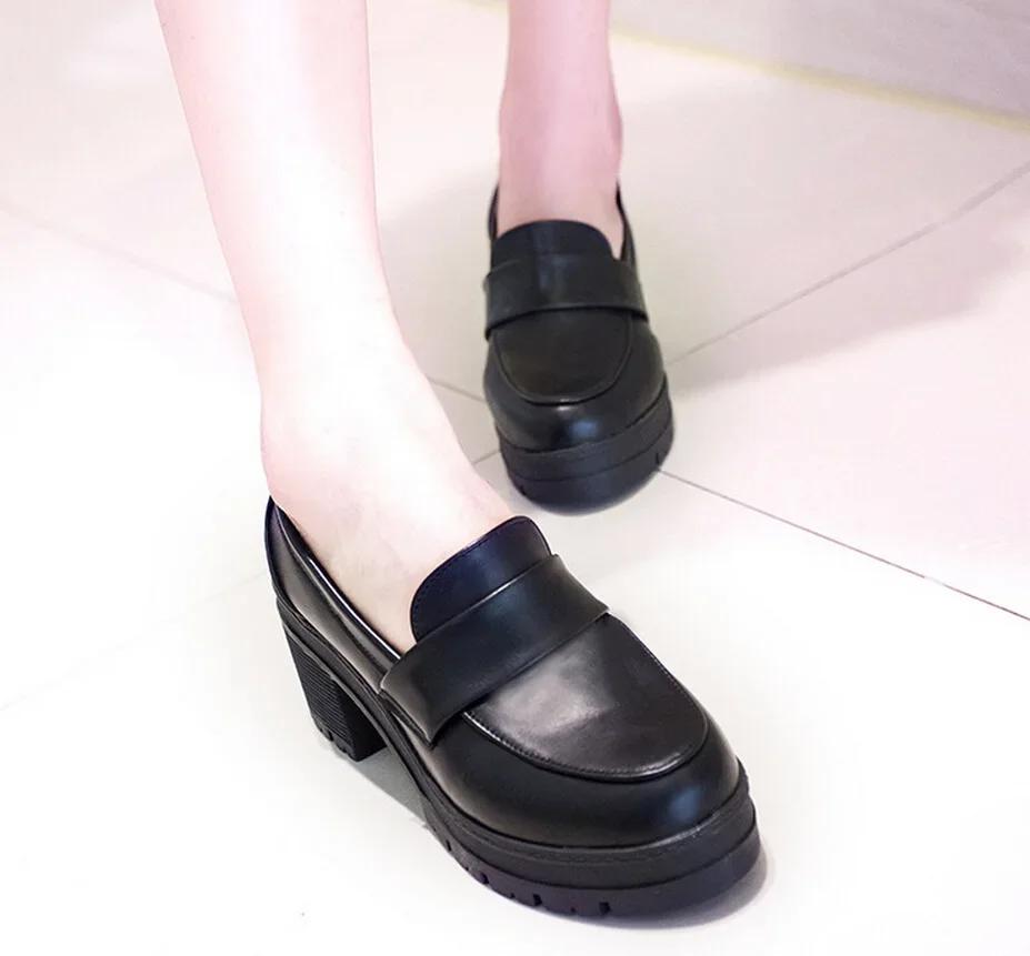 

Модные новые туфли Лолита Японские туфли Мэри Джейн Женские винтажные туфли для девочек Студенты JK Uniform Platform Shoes Косплей Высокие каблуки Плюс Размер 39 35 чёрный