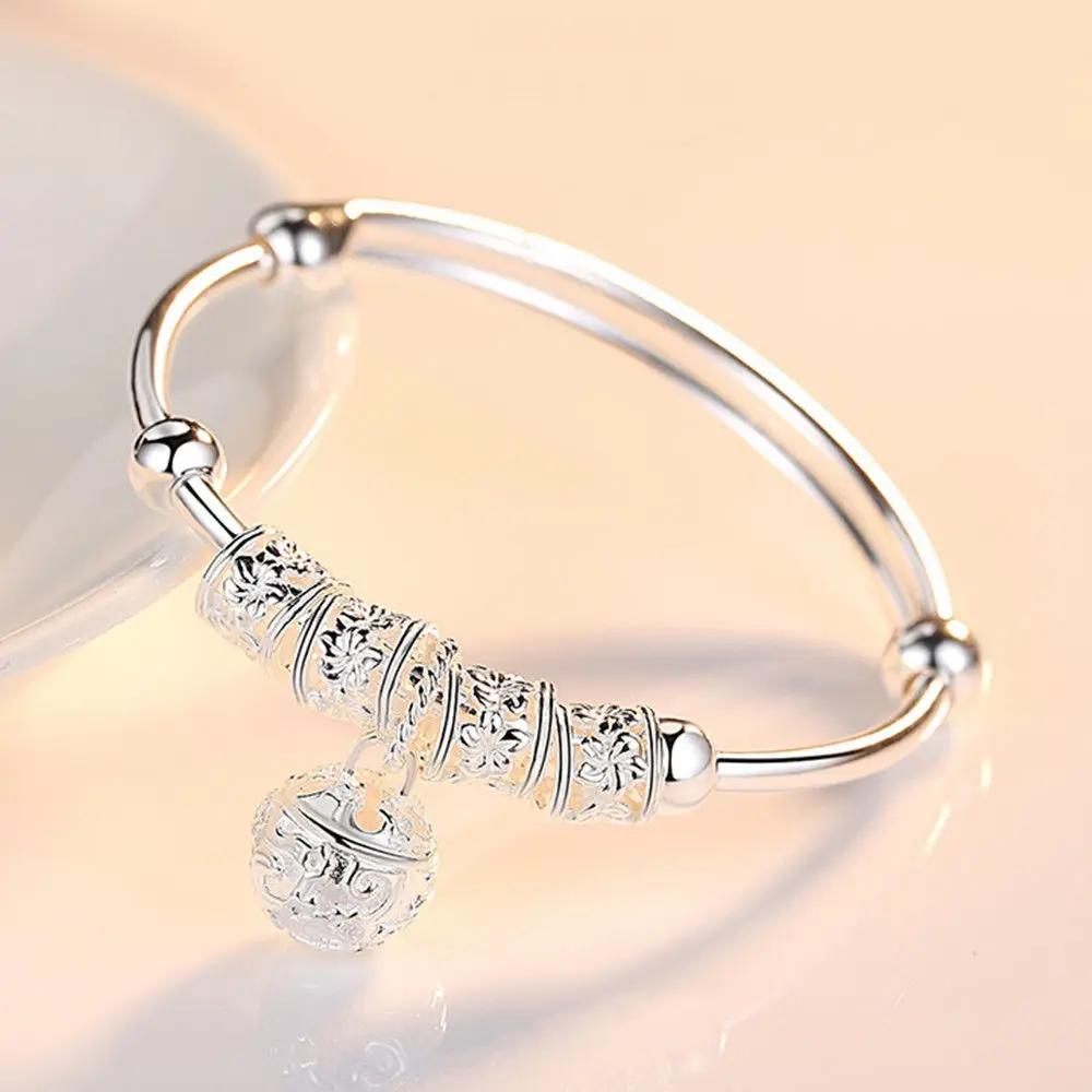 Bracciali Trendy in Argento 925 Braccialetto Charms Carini Aperti per Donne Gioielli di Moda Regolabile Dimensioni Bracciale Manicotto Festa di Matrimonio