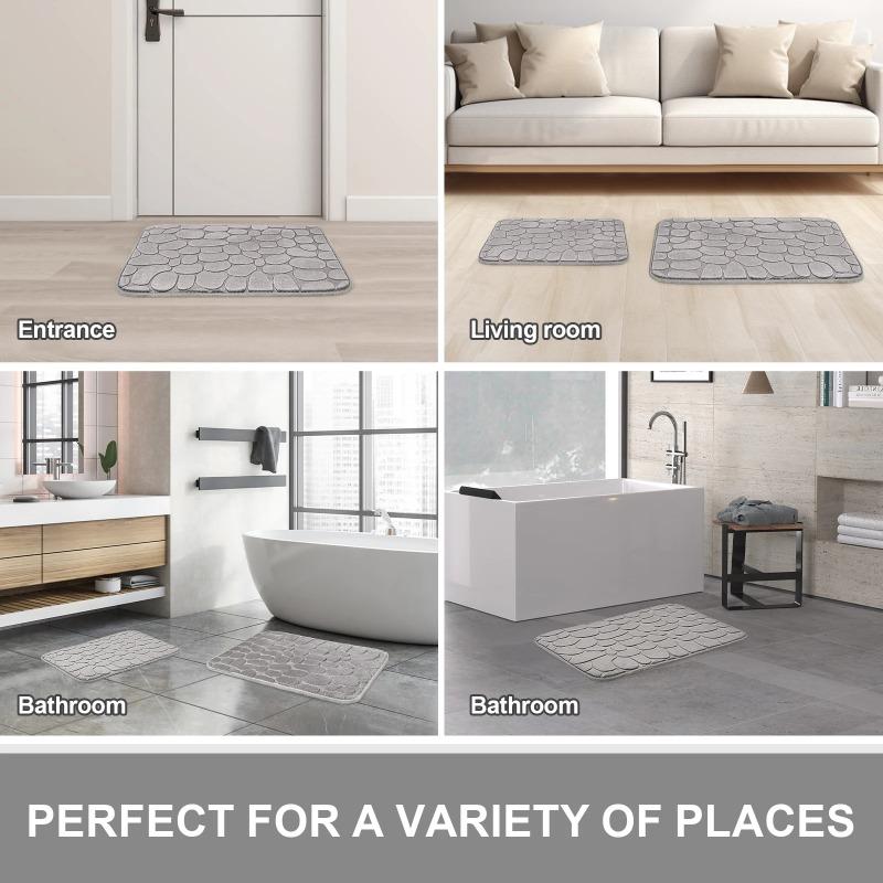Bathroom Mat Bath Non-slip Carpets In Wash Basin Bathtub Side Floor Rug Shower Room Doormat Memory Foam 3D Pad