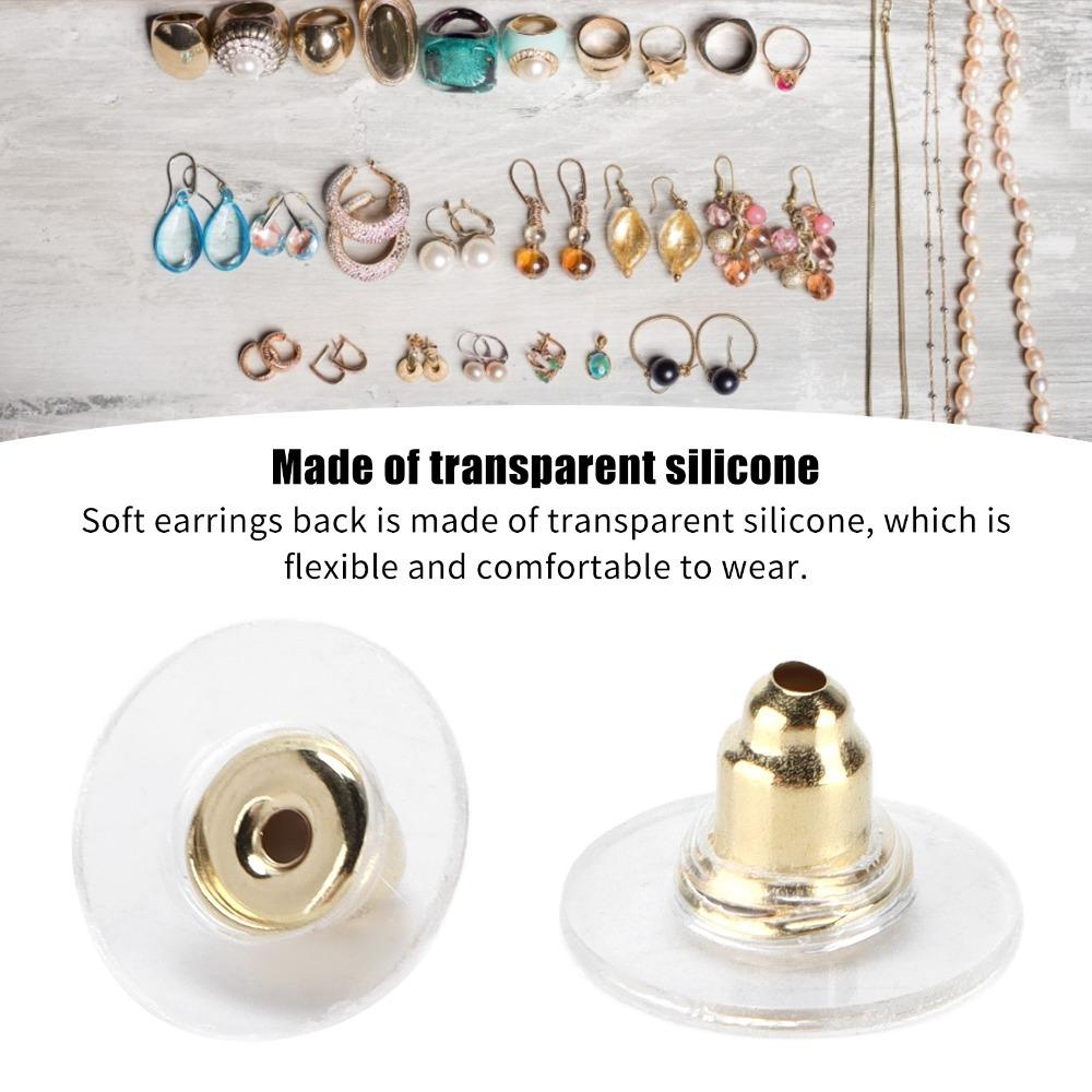 200pcs Silicone Earring Backs Soft Earring Backings Earring Backs Rubber Droopy Ears