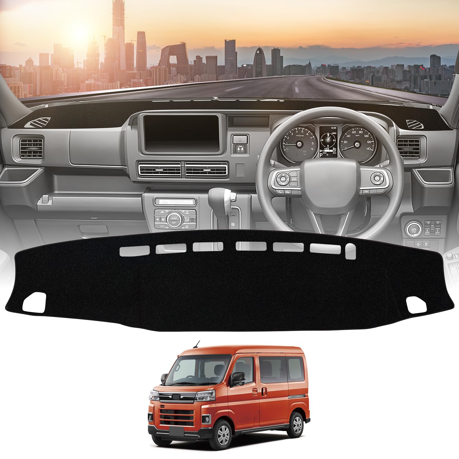 

Virauto Daihatsu New Atley S700 Dashboard Mat, Dashboard Cover, Designed for Car Models, S700V, New Atray S700 чёрный