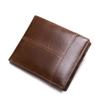 Men's Leather Short Wallet First Layer Cowhide Retro Leather Handbag Men's Anti-theft Card Bag