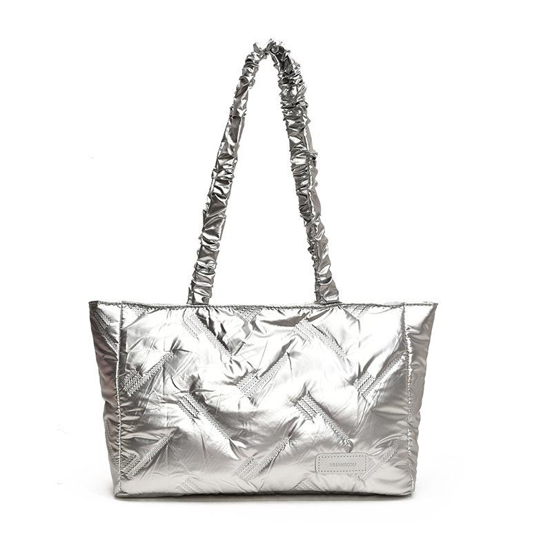 Large capacity bag women's autumn and winter cotton bag new casual shoulder bag fashion commuter tote bag