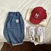 Boys Girls Toddlers Loose Pants Fashion Summer Baby Boys and Girls Baby Foreign Denim Pants