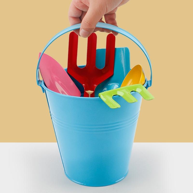 Beach Sand Toy for Toddlers Sand Bucket Playset Sand Shovel Rake Toy Kids Birthday Gift Gardening Planting Sand Toy 5PCS