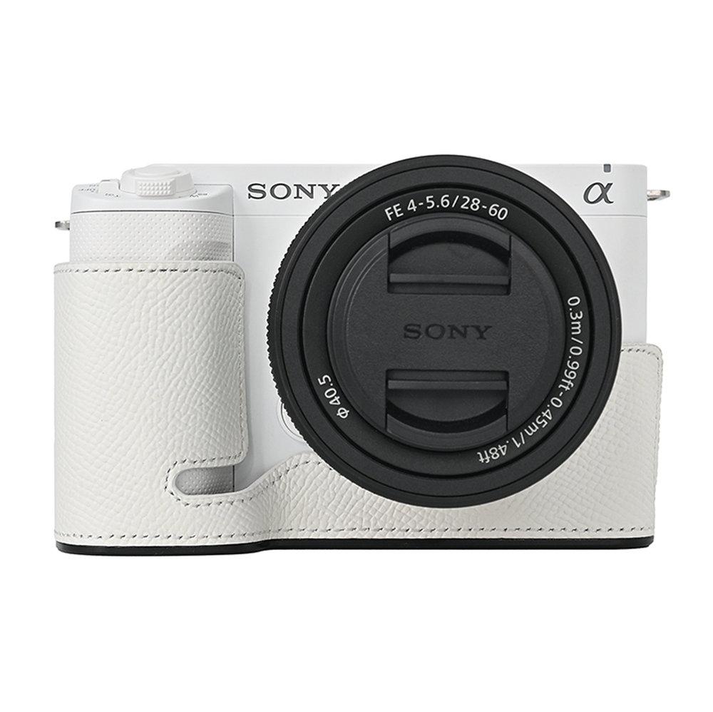 

Aluminum Metal Genuine Leather Camera Half Body Case For Sony ZV-E1 ZVE1 Battery Opening Bottom Cover
