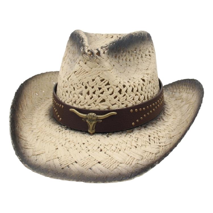 Straw Cowboy Hats with Wide Brims For Horseback Sports Country Styles Lightweight Design Unisex Headwear