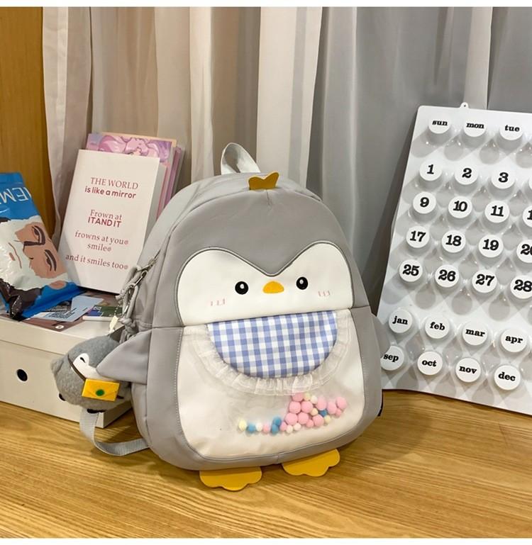 Min Cartoon Girl Backpack With Breathable Nylon For Daily Use And Laptop Storage