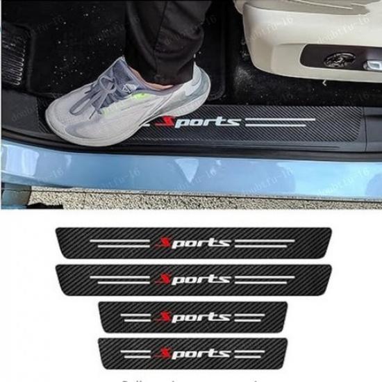 4pcs Car Door Plate Sill Scuff Cover Non Scratch Protector Sticker Accessories
