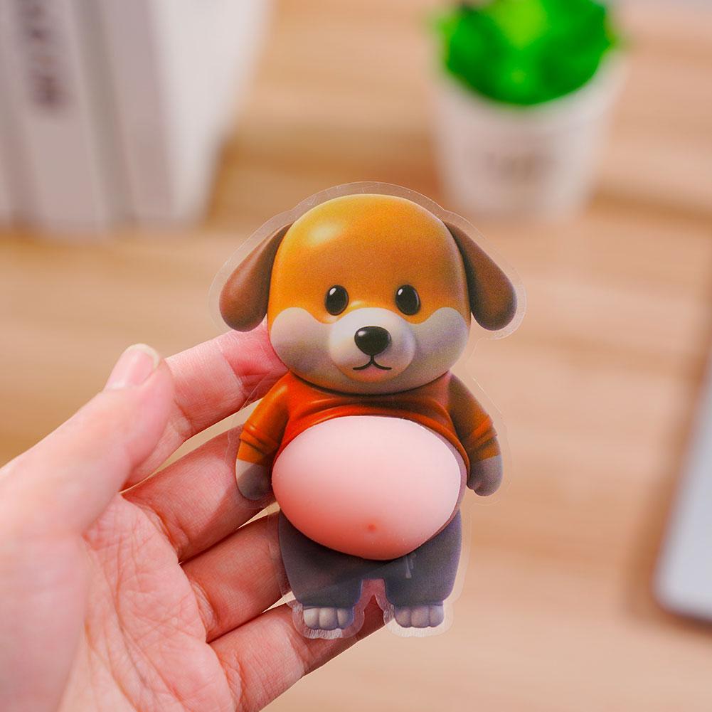 Big Belly Puppy Man Corgi Super Soft Silicone Car Anti Collision Sticker Home Beautiful Anti Collision Sticker Twist Music