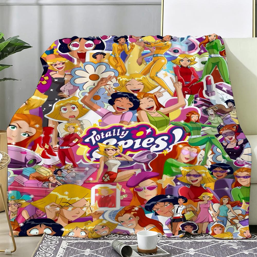 Animation T-Totally Spies Wurf Weiche Warme Flanell Fleece Decke, Gemütlicher Plüsch für Sofa Bett & Alle Jahreszeiten