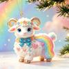 Shining Goat Pendant Acrylic Christmas Tree Ornament Gifts Keychain  Shop Window Display