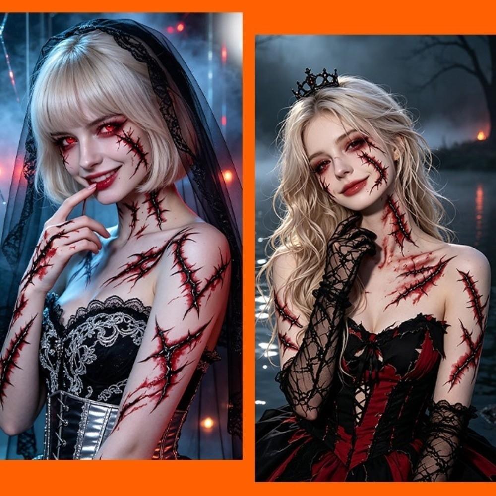 Waterproof Halloween Face Tattoo Blood Vessels Tattoo Body Art Decal  Costume Accessory