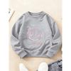 Kids Crewneck Sweatshirt, Anti-Social Anime Girl Loungewear Graphic Print Top for Autumn Winter