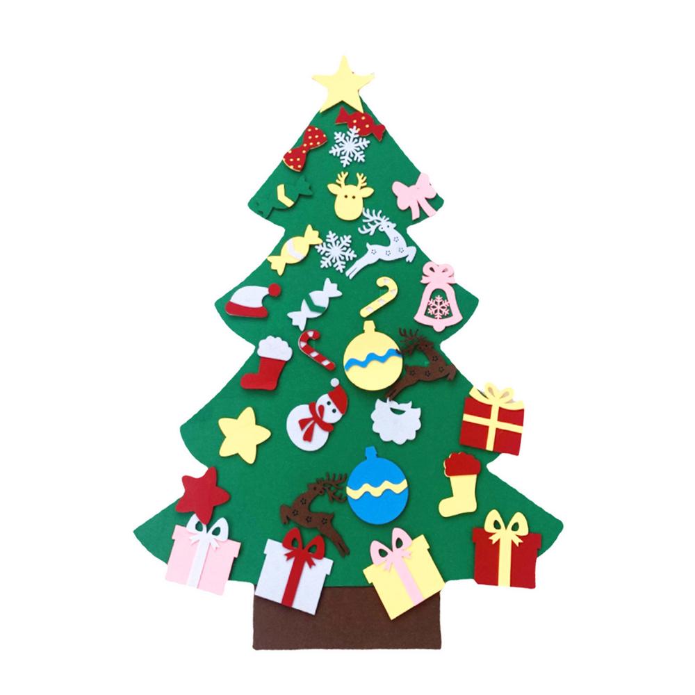 DIY Felt Christmas Advent Calendar Christmas Tree Calendar With Pockets Kids Wall Hanging Gift for Christmas Home Decoration