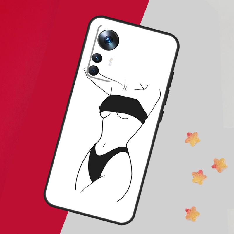 Woman Body Line Art Case For Xiaomi 15 14 13 Ultra 11T 12T 13T 14T Pro Cover For POCO X7 X6 X3 X5 F5 F6 F7 Pro