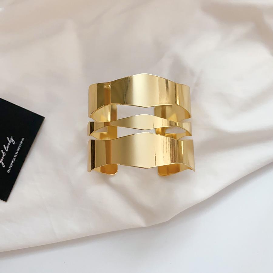 Sleek Multi-layer Geometric Openwork Bracelet for Women - Elegant High-end Fashion Jewelry