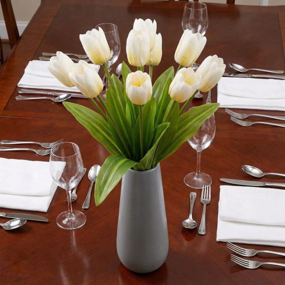 Real Touch Simulation Big Tulip Handmade Faux Tulip Branch Vase Decor Fake Flower  Party Favors
