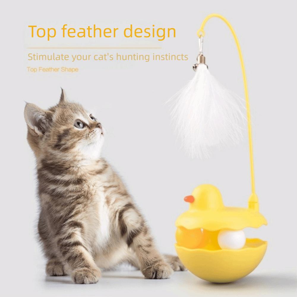 Duck Shaped Tumbler Cat Toy Bite Resistant Kitten Play Wand Self Entertaining Toy  Playing