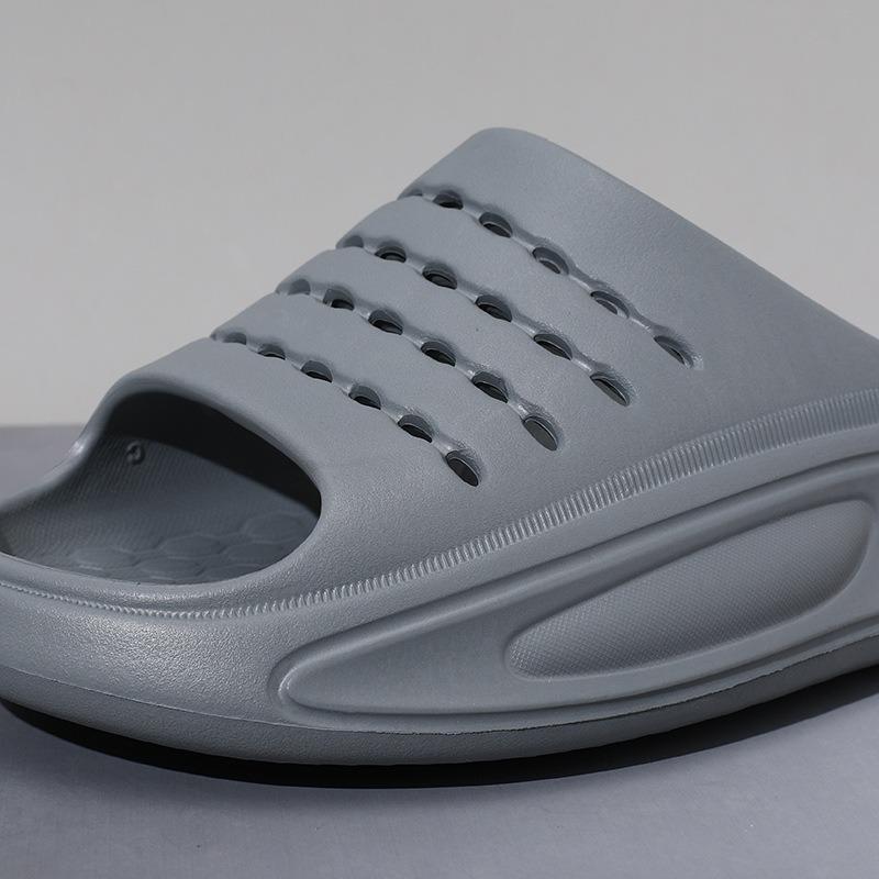 Summer new men's solid color one-word drag thick bottom non-slip wear-resistant fashion simple outdoor beach cool slippers