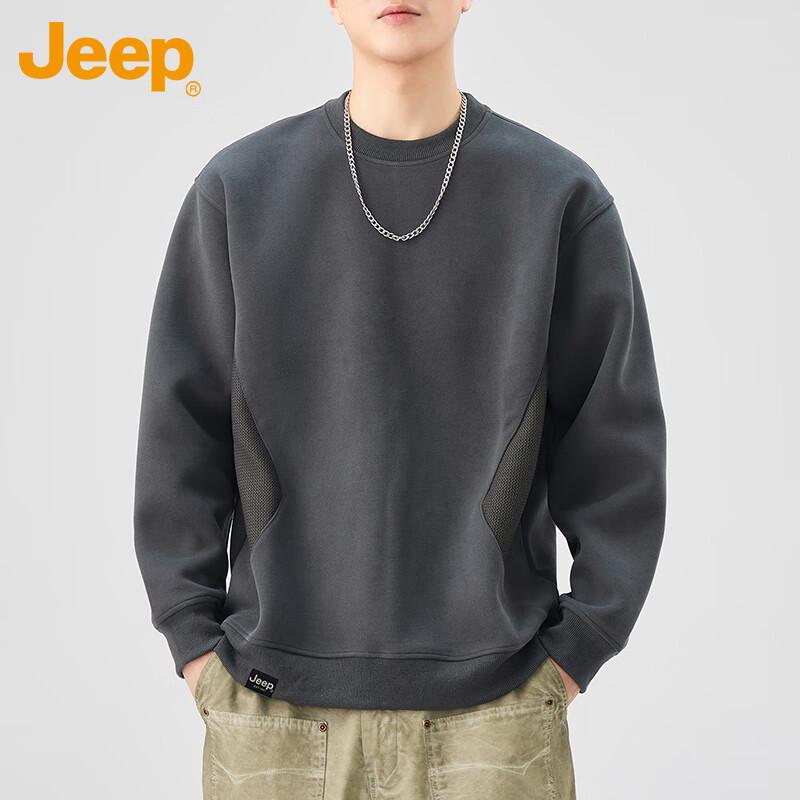 JEEP Men s Color-block Crewneck Sweatshirt XL