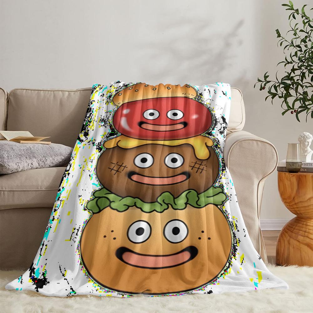 GUOYU Blanket DDragon Quest Slimes Throw Soft Flannel Throw Summer Blanket Lightweight Cozy Nap Blanket for Sofa Bed Travel