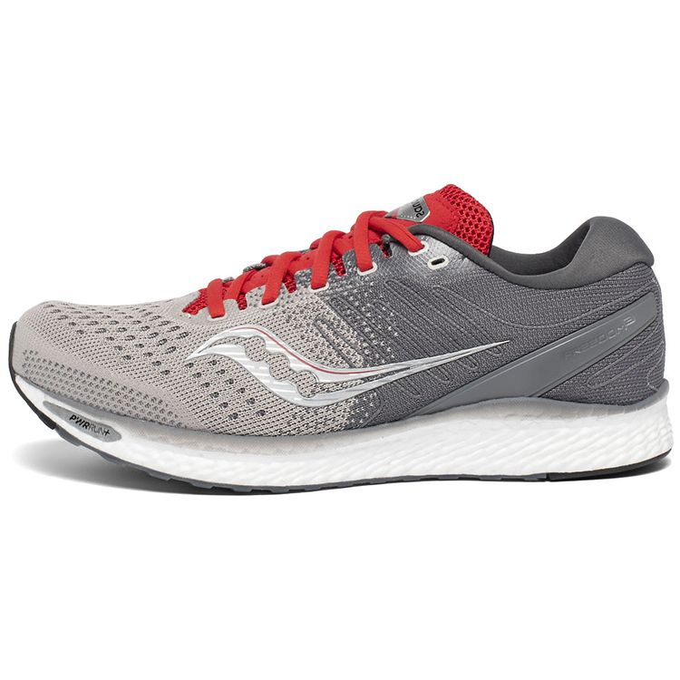 SAUCONY Freedom 3 Comfortable Cushioning Mesh Slip-Resistant Lightweight Low-Top Running Shoes Men Sneaker Gray Red S20543-30