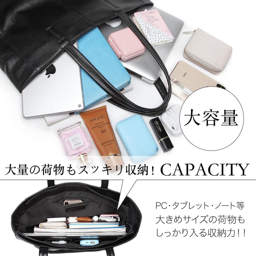 Leather Bag for A4 Cowhide Zippered Tote Commuter Shoulder Simple Suitable for Various Occasions GUSIO LEANGenuine Women, Size, 100% High-Quality