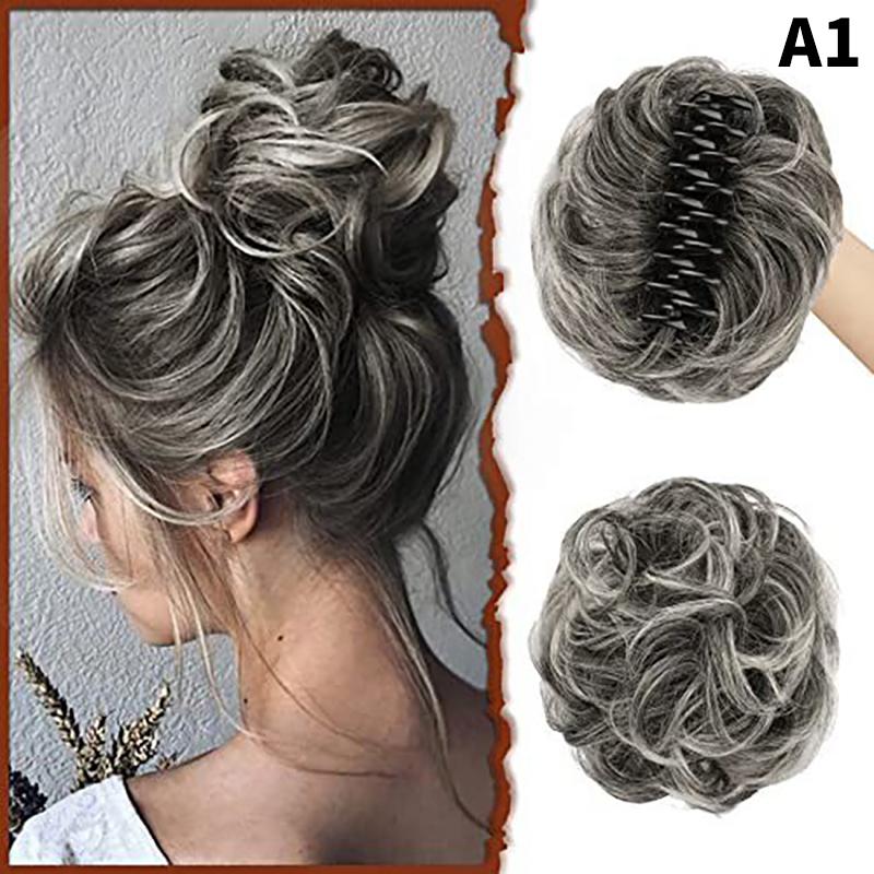 Extensions de cheveux synthétiques en chignon bouclé et désordonné, queue de cheval, pince de préhension, chouchou, élastique, épingle à cheveux pour femmes, outils de coiffure
