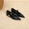 2008-8 Niche Fashion Flat Mary Jane Shoes Single Shoes New Xiaoxiangfeng One-word Buckle Pointed Bottom Heel Single Shoes