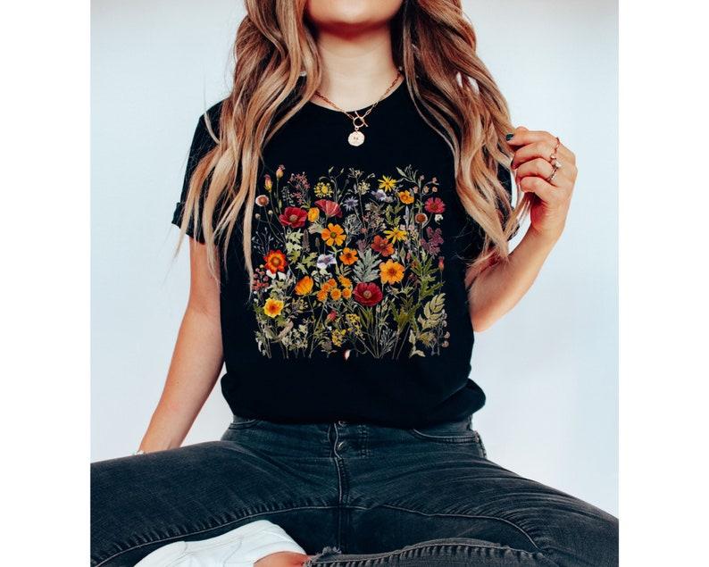 Cottagecore Wildflower Botanical Shirt Cottage Core Goblincore Shirt Fairycore Tshirt Gardening Floral Nature